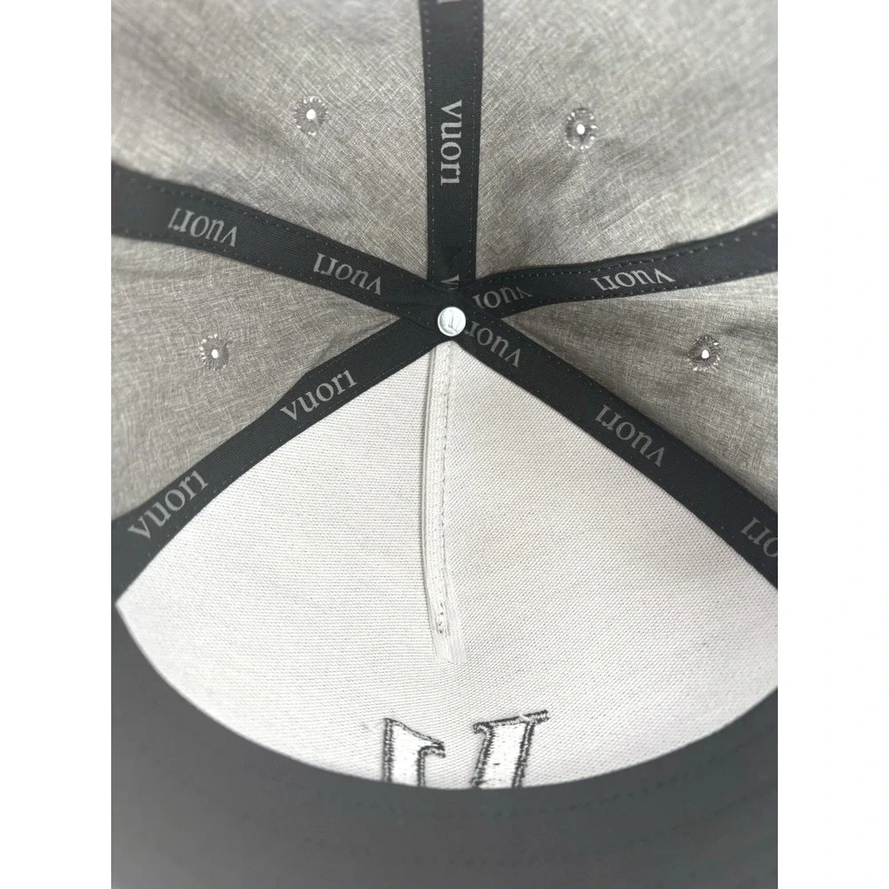 NWT Vuori Magnitude Hat Heather Gray Black V Logo Performance Snapback